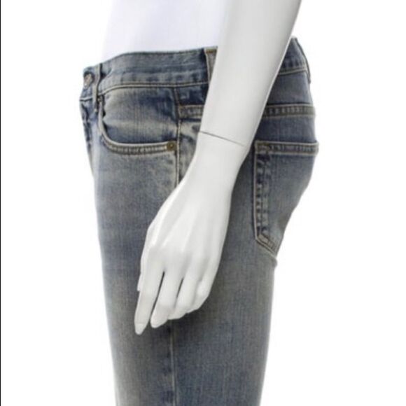 Saint-Laurent Mid-Rise Skinny Blue Jeans - Size 27 - Picture 2 of 3
